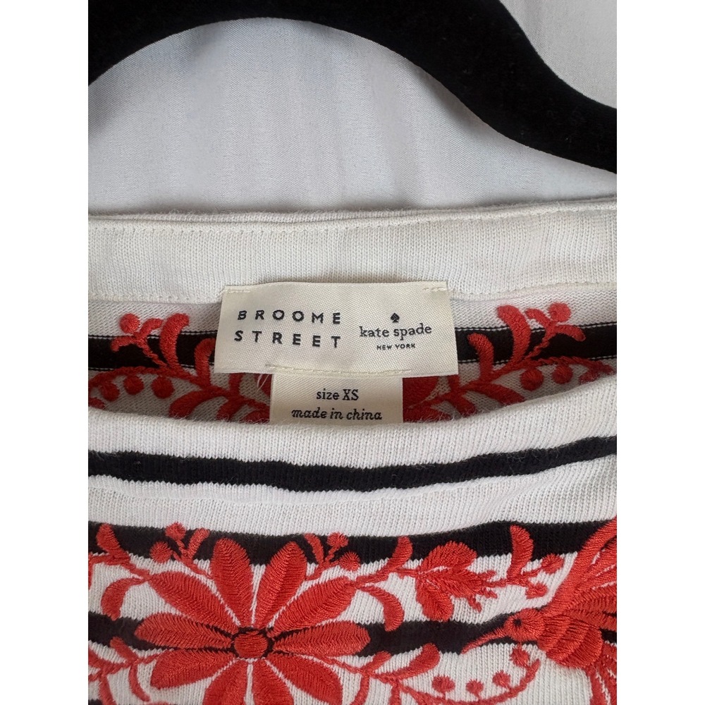 Kate Spade Broome Street Nautical Striped Embroidered Drop Waist‎ Dress XS - Picture 2 of 13